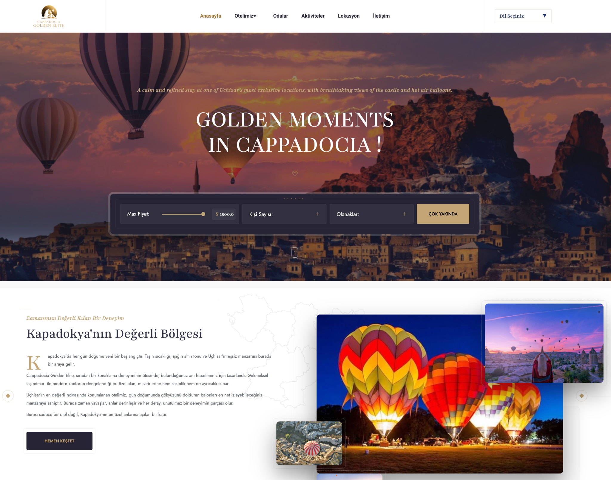 Cappadocia Golden Elite web sitesi